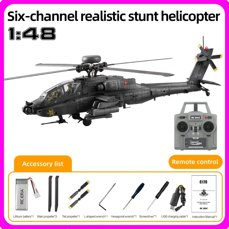 새로운 재고 입고 RC 시대 AH-64D 아파치 헬리콥 - Rc Helicopter Single Rotor 리뷰 및 가격
