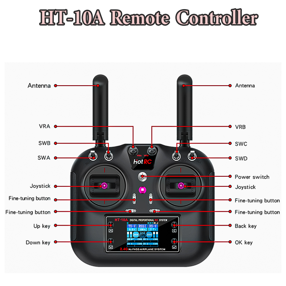 Hotrc HT-10A 2.4G 10CH 송신기 F10 - Rc Helicopter Battery 리뷰 및 가격